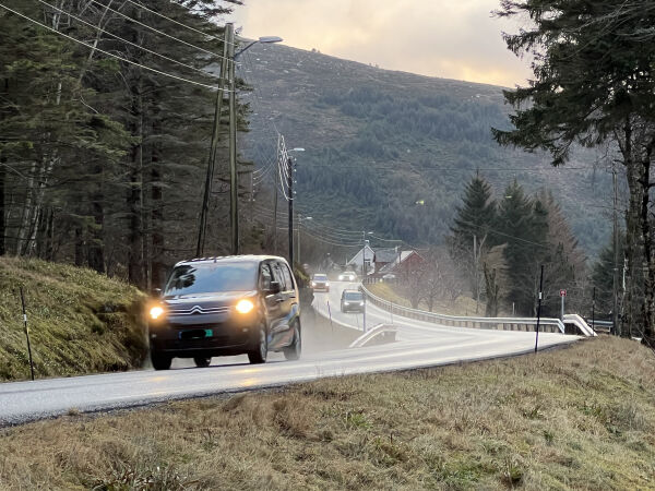 På denne vegen er trafikken dobla
