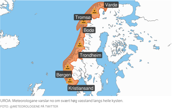 Flomålet kan bli 70–80 cm over normalen måndag kveld