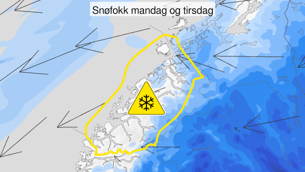 Nytt farevarsel måndag ettermiddag