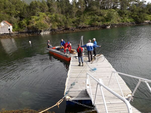 Stupebrett og flytebrygge på plass på Brattholmen igjen