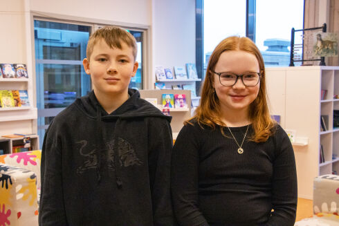 Vinjar (12) og Heidi (11) vann skrive--konkurranse