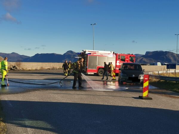 Rykka ut på diesellekkasje