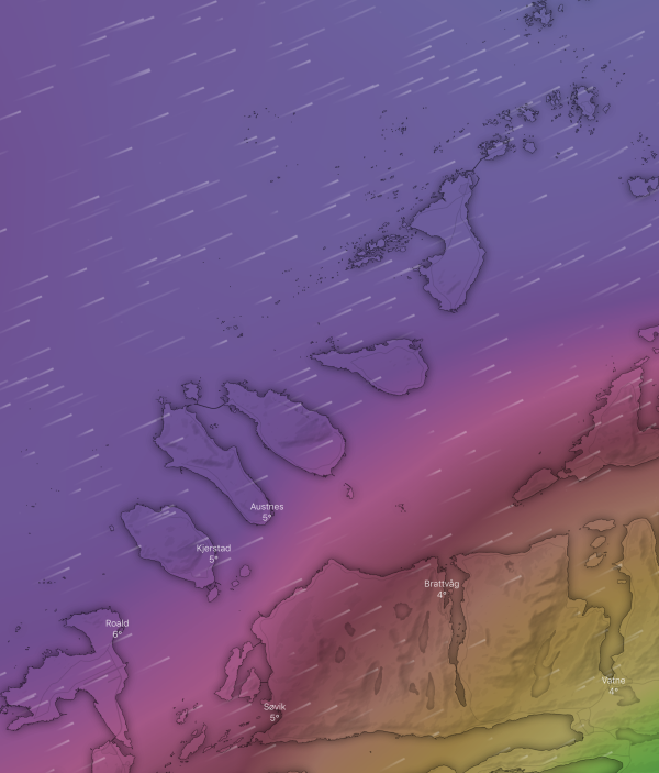 Melder full storm i nordre del av Ålesund onsdag
