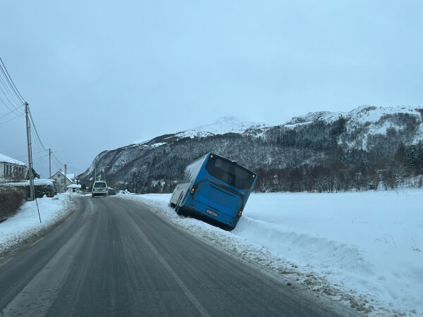 Buss utfor vegen
