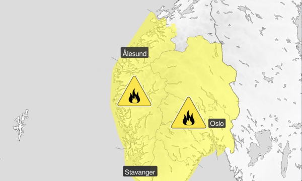 Åtvarar mot lyng- og skogbrannfare